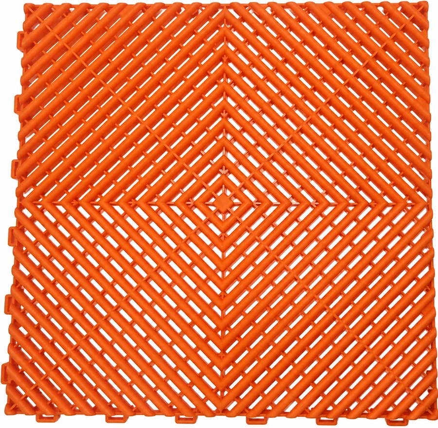 Orange modular tile sample showing its monaco · concentric diamond and edge connectors